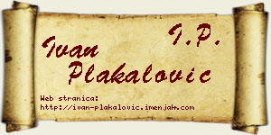 Ivan Plakalović vizit kartica